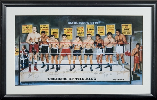 Legends of the Ring Signed and Framed Boxing Poster with 9 Signatures (JSA LOA)